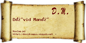 Dávid Manó névjegykártya
